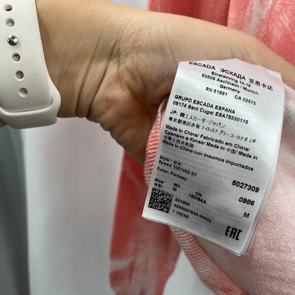 Escada sport M pink palm tree cardigan sweater - Picture 5 of 6